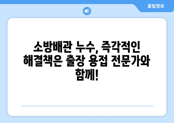 광진구 사무실 소방배관 누수? 즉각적인 해결책| 출장 용접 전문가와 함께! | 소방배관, 누수 교체, 보수, 광진출장용접