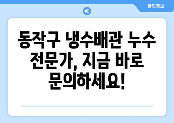 동작구 노후 냉수배관 누수, 현장 방문으로 해결하세요! | 누수 원인 분석, 보수 방법, 비용 안내