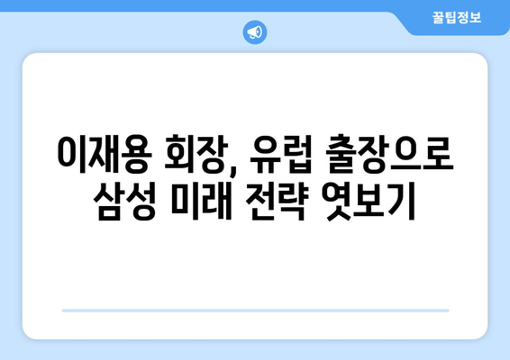 "봄이 왔네요" 의미는? 이재용 회장 유럽 출장 귀국, 삼성전자 미래 전략은? | 이재용, 삼성, 유럽 출장, 미래 전략, 반도체