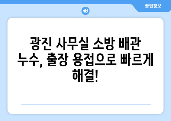 광진 사무실 소방배관 누수, 빠르고 안전한 교체 및 보수 | 출장 용접, 전문업체, 견적 문의