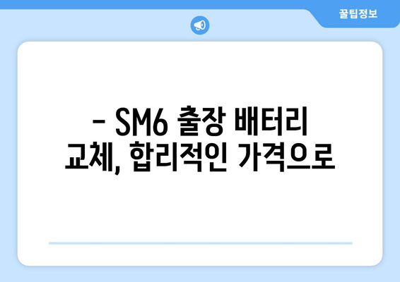 SM6 출장 배터리 교체| 빠르고 안전하게! | 자동차 배터리, 출장 서비스, SM6 배터리 교체