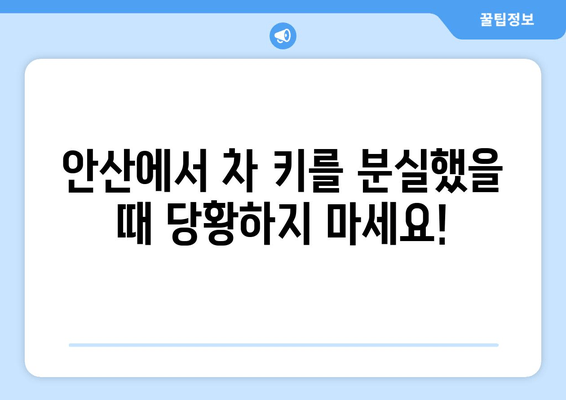 안산 차 키 분실했을 때, 어떻게 차량 문을 열 수 있을까요? | 차 키 분실, 긴급 출동, 안산 차량 문 열기, 자동차 열쇠