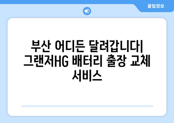 부산 그랜저HG 배터리 교체, 출장 서비스로 편리하게! | 배터리 교체, 출장 서비스, 부산 자동차 정비