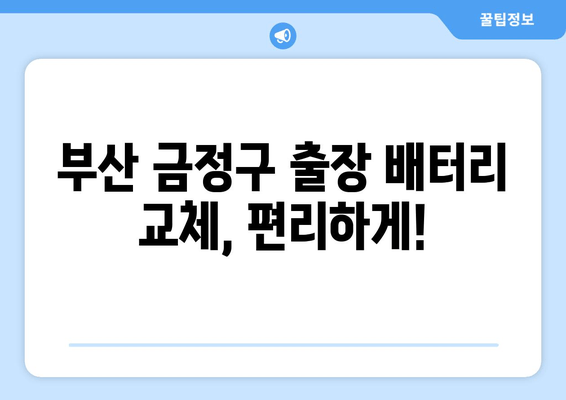 부산 금정구 배터리 방전? 출장 교체 비용 & 안내 | 배터리 교체, 출장 서비스, 가격 비교