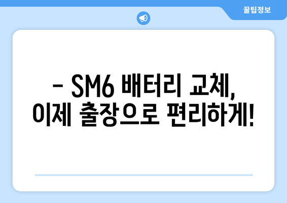 SM6 배터리 교체, 출장으로 간편하게 해결하세요! | SM6 배터리, 출장 교체, 배터리 교체 비용, 배터리 방전, 자동차 배터리