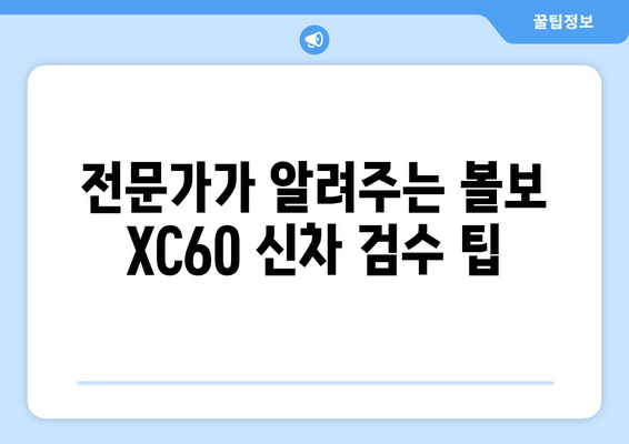 볼보 XC60 수입차 출장 신차 검수| 꼭 알아야 할 애로 사항과 해결책 | 볼보, XC60, 신차 검수, 출장 검수, 문제 해결, 팁