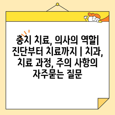 충치 치료, 의사의 역할| 진단부터 치료까지 | 치과, 치료 과정, 주의 사항