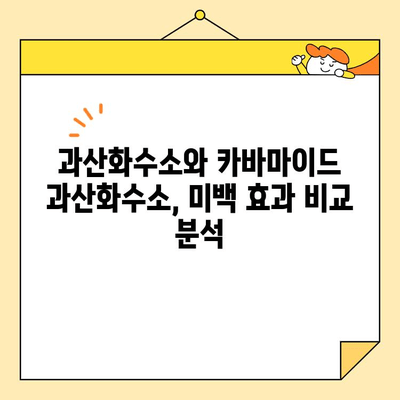 과산화수소 vs 카바마이드 과산화수소| 미백 효과 비교 분석 | 화이트닝, 피부 관리, 성분 비교