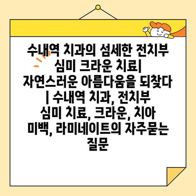 수내역 치과의 섬세한 전치부 심미 크라운 치료| 자연스러운 아름다움을 되찾다 | 수내역 치과, 전치부 심미 치료, 크라운, 치아 미백, 라미네이트