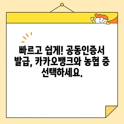 카카오뱅크 vs 농협 공동인증서 발급 방법 비교| 어떤게 더 편할까요? | 공동인증서, 발급, 비교, 카카오뱅크, 농협