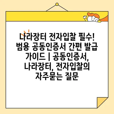 나라장터 전자입찰 필수! 범용 공동인증서 간편 발급 가이드 | 공동인증서, 나라장터, 전자입찰