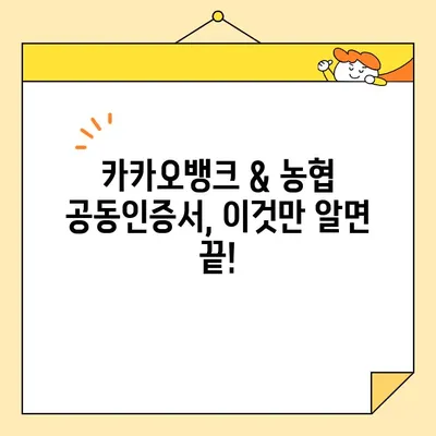 카카오뱅크 & 농협 공동인증서 발급 완벽 가이드| 단계별 설명 및 주의 사항 | 공동인증서, 발급, 카카오뱅크, 농협, 인증서