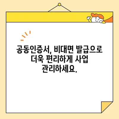 개인사업자 공동인증서, 비대면 발급 완벽 가이드| 범용 인증서 포함 | 공동인증서, 비대면 발급, 범용 인증서, 개인사업자