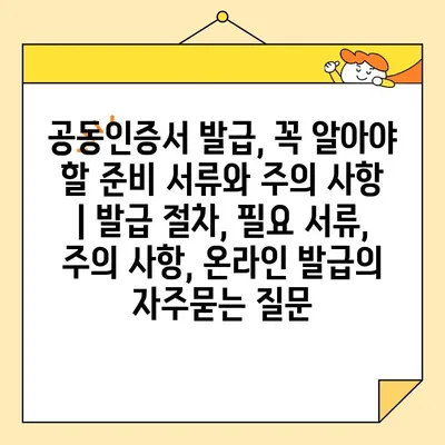 공동인증서 발급, 꼭 알아야 할 준비 서류와 주의 사항 | 발급 절차, 필요 서류, 주의 사항, 온라인 발급