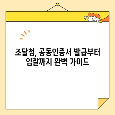 나라장터 입찰 참여, 사업자 공동인증서 바로 발급받는 방법 | 조달청, 공동인증서, 입찰 참여