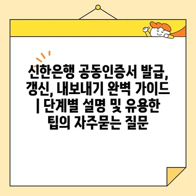 신한은행 공동인증서 발급, 갱신, 내보내기 완벽 가이드 | 단계별 설명 및 유용한 팁