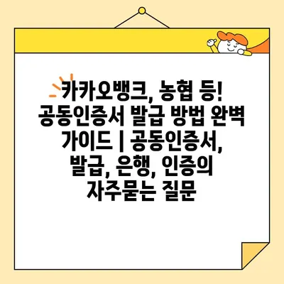 카카오뱅크, 농협 등! 공동인증서 발급 방법 완벽 가이드 | 공동인증서, 발급, 은행, 인증