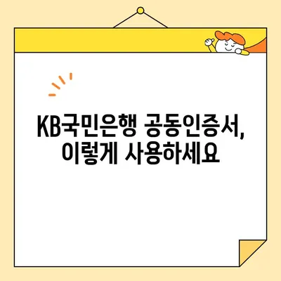 KB국민은행 공동인증서 발급 & 관리 완벽 가이드 | 공동인증서, 발급, 관리, 인증서, KB국민은행