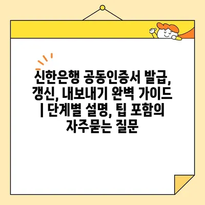 신한은행 공동인증서 발급, 갱신, 내보내기 완벽 가이드 | 단계별 설명, 팁 포함