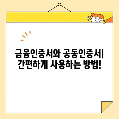 금융인증서 vs 공동인증서| 무엇이 다를까요? | 비교분석, 장단점, 사용법