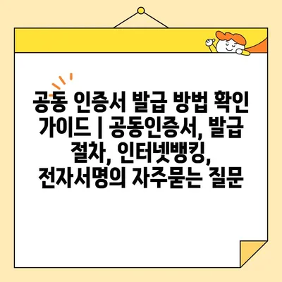 공동 인증서 발급 방법 확인 가이드 | 공동인증서, 발급 절차, 인터넷뱅킹, 전자서명