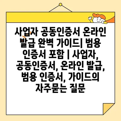 사업자 공동인증서 온라인 발급 완벽 가이드| 범용 인증서 포함 | 사업자, 공동인증서, 온라인 발급, 범용 인증서, 가이드