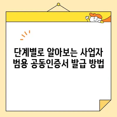 사업자 범용 공동인증서 발급 완벽 가이드 | 단계별 설명, 필요 서류, 발급 방법
