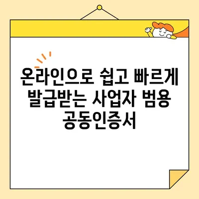 사업자 범용 공동인증서 발급 완벽 가이드 | 단계별 설명, 필요 서류, 발급 방법