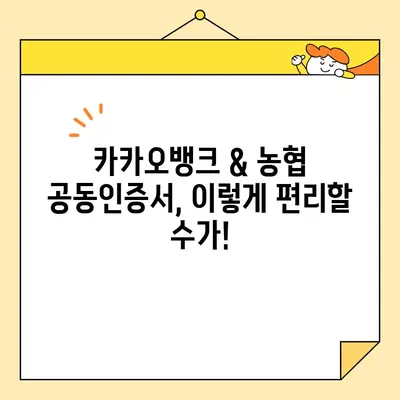 카카오뱅크 & 농협 공동인증서 발급, 이렇게 하면 끝! | 간편 발급 가이드, 단계별 설명