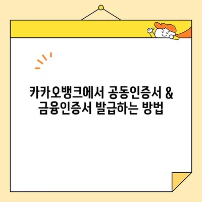 카카오뱅크 공동인증서 & 금융인증서 발급 완벽 가이드 | 간편 발급, 상세 설명, 주의 사항