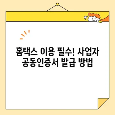 한국사업자인증센터 홈택스 사업자 공동인증서 발급| 단계별 가이드 | 사업자등록증, 공동인증서, 홈택스