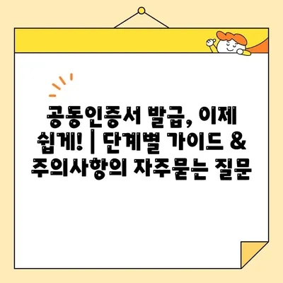 공동인증서 발급, 이제 쉽게! | 단계별 가이드 & 주의사항