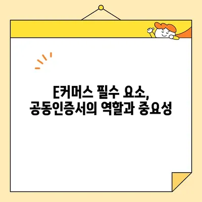 E커머스 필수 요소| 공동인증서란? | 온라인 결제, 보안, 전자서명, 안전거래