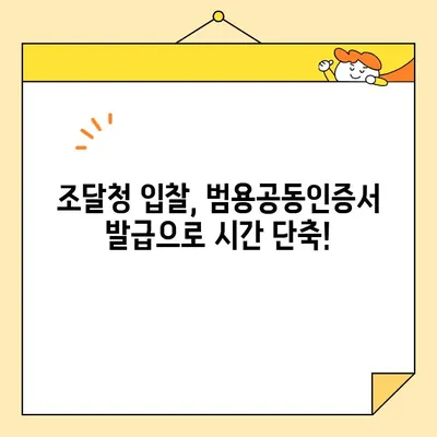 나라장터 입찰 참여, 범용공동인증서 바로 발급받는 방법 | 조달청, 공동인증서, 입찰 참여, 사업자