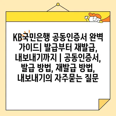 KB국민은행 공동인증서 완벽 가이드| 발급부터 재발급, 내보내기까지 | 공동인증서, 발급 방법, 재발급 방법, 내보내기