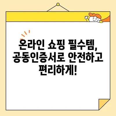 온라인 쇼핑 필수템| 공동인증서 발급 완벽 가이드 | 온라인 결제, 전자서명, 개인정보 보호, 안전 결제