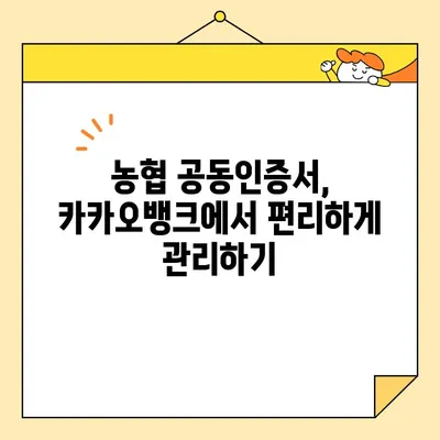 카카오뱅크 & 농협 공동인증서 발급 완벽 가이드| 단계별 발급 과정 상세 안내 | 공동인증서, 발급, 카카오뱅크, 농협