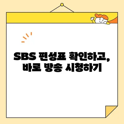 SBS 방송 실시간 시청, 이제 더 쉽게! | 편성표 확인 & 온에어 바로 보기 2가지 방법