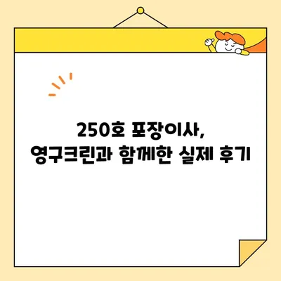 영구크린 250호 포장이사 리얼 후기| 솔직한 경험 공유 | 이사 후기, 영구크린, 250호, 포장이사, 비용, 서비스