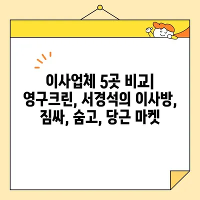 포장 vs 반포장 이사 비교| 영구크린, 서경석의 이사방, 짐싸, 숨고, 당근 | 이사업체 비교, 가격, 서비스, 장단점 분석