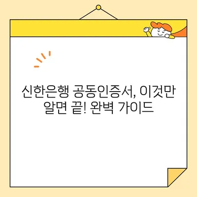 신한은행 공동인증서 발급, 갱신, 내보내기 완벽 가이드 |  단계별 설명, 꿀팁 포함