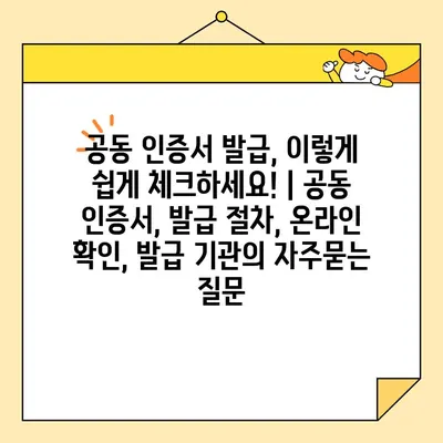 공동 인증서 발급, 이렇게 쉽게 체크하세요! | 공동 인증서, 발급 절차, 온라인 확인, 발급 기관