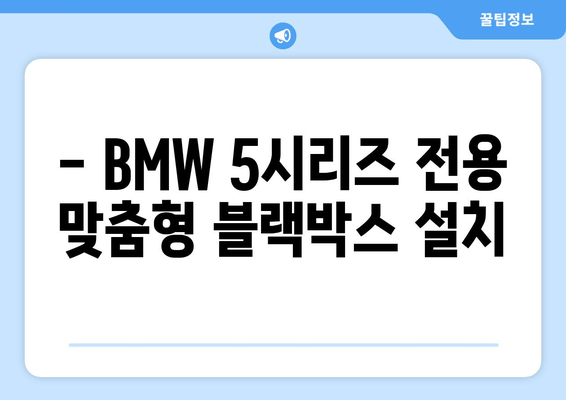 광주 오포읍 BMW 5시리즈 블랙박스 출장 시공 전문점 | 믿을 수 있는 기술, 합리적인 가격