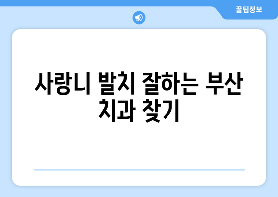 부산 사랑니 발치, 어디서 할까? | 사랑니 치과 비교분석 & 추천 가이드