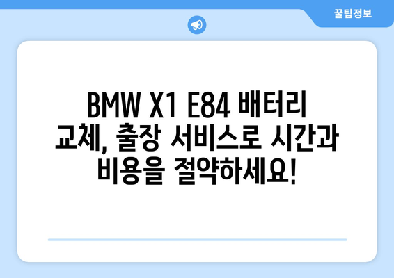 덕양구 삼송 BMW X1 E84 배터리 출장 교체| 빠르고 안전하게! | 배터리 교체, 출장 서비스, 자동차 정비