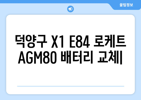 덕양구 X1 E84 로케트 AGM80 출장 배터리 교체| 빠르고 안전하게 | 배터리 교체, 출장 서비스, 덕양구, BMW