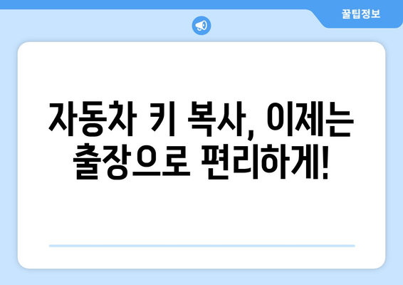 안산 자동차 키 분실? 출장 키 복사 전문가에게 맡겨보세요! | 24시간 출장, 빠르고 안전하게