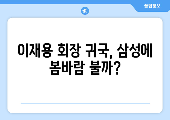 이재용 회장, "봄이 왔네요" 귀국 의미는? | 삼성, 출장, 경영, 행보, 분석