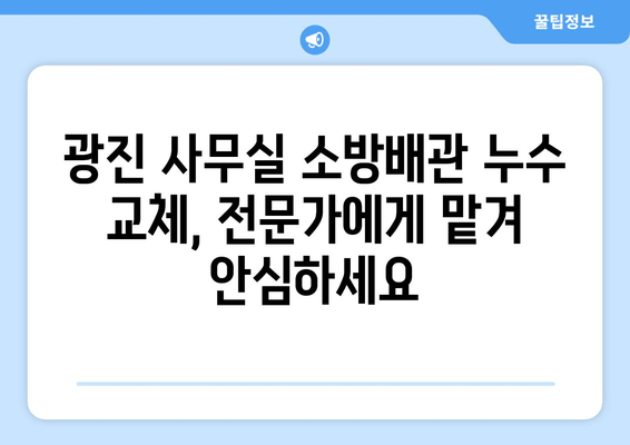 광진 사무실 소방배관 누수 교체| 사무실 관리 향상을 위한 최적의 해결책 | 소방배관, 누수, 교체, 관리, 안전, 비용