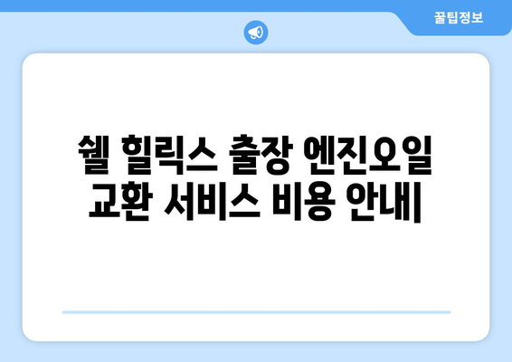 쉘 힐릭스 출장 엔진오일 교환 서비스 비용 안내| 지역별 가격 & 할인 정보 | 쉘 힐릭스, 출장 엔진오일 교환, 비용, 가격, 할인